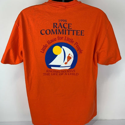 Vintage Shelter Island Marina Race T Shirt Mens X-Large San Diego 90s Tee Orange