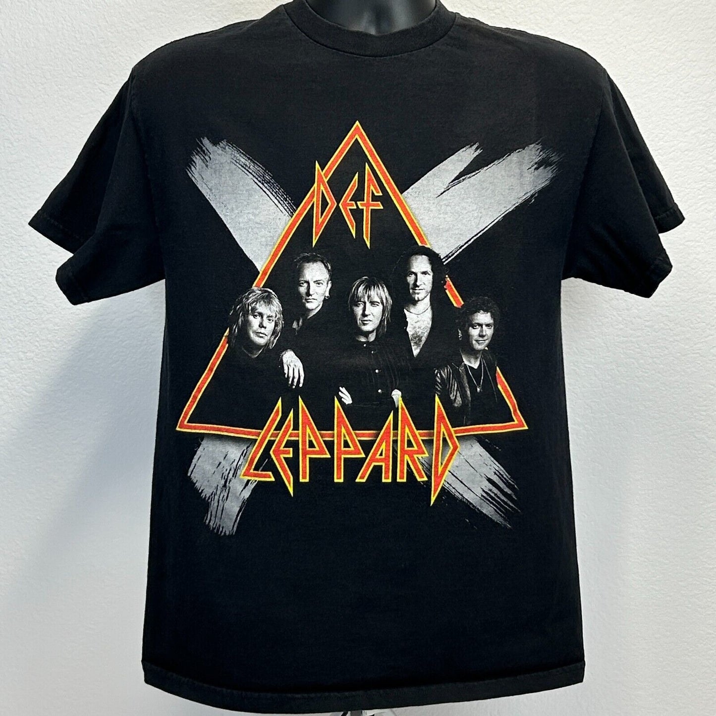 Vintage Def Leppard 2002 X Tour T Shirt Medium Ten Concert Rock Band Y2Ks Black