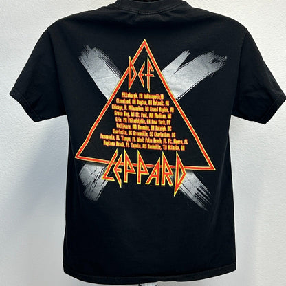 Vintage Def Leppard 2002 X Tour T Shirt Medium Ten Concert Rock Band Y2Ks Black