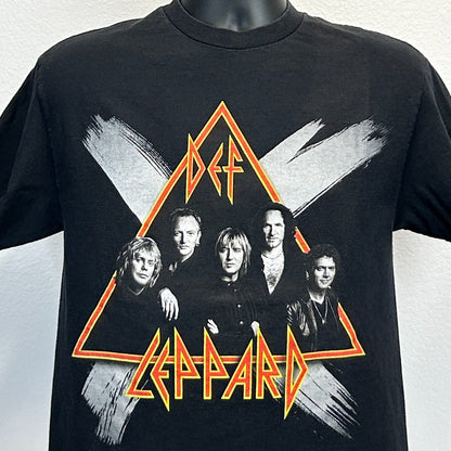 Vintage Def Leppard 2002 X Tour T Shirt Medium Ten Concert Rock Band Y2Ks Black