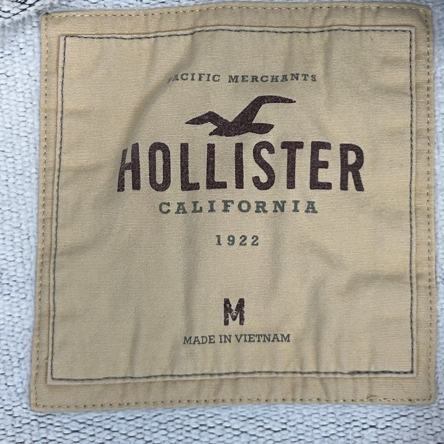 Hollister 条纹连帽衫 男式 中号 做旧 做旧 连帽 全拉链 灰色