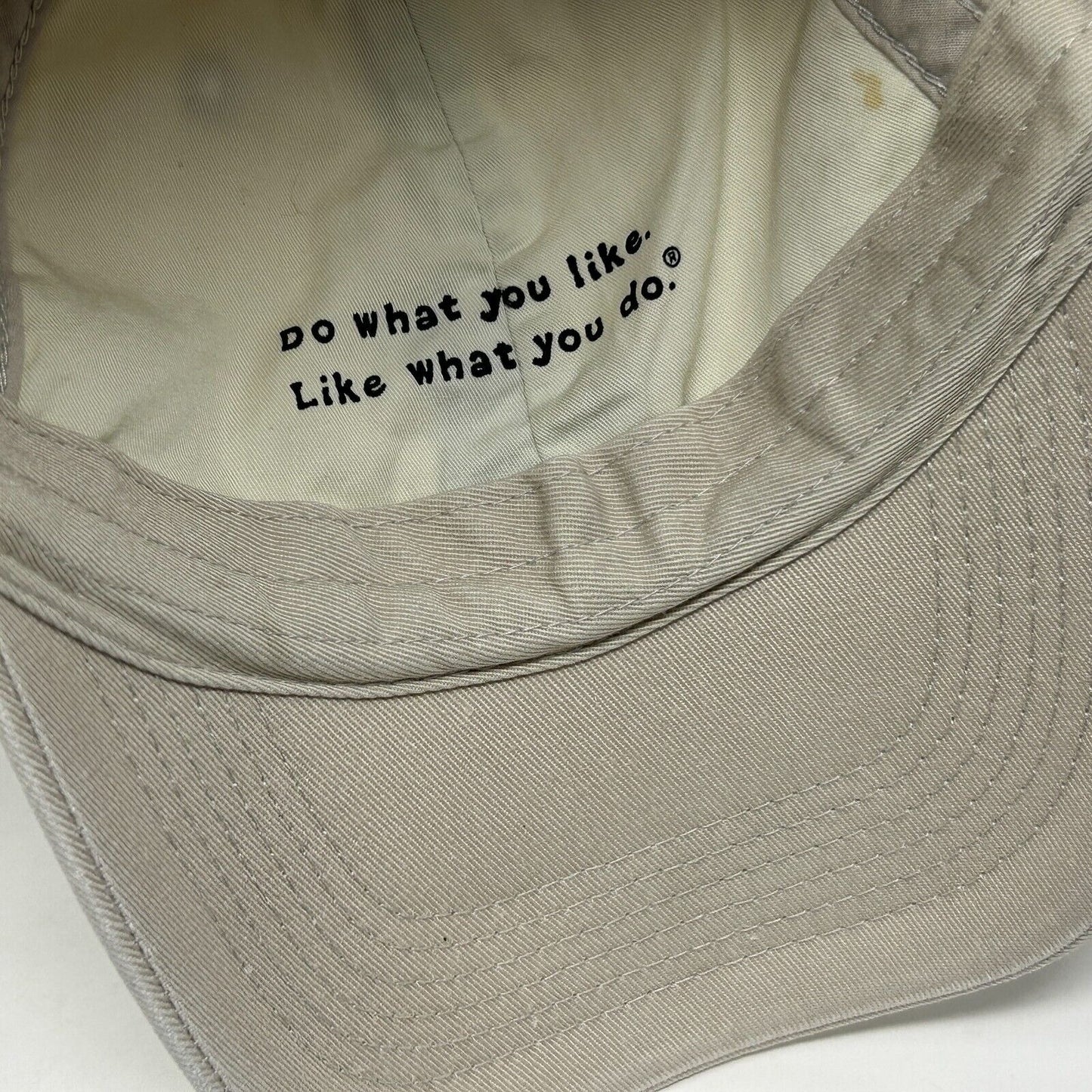 Life Is Good Golfer Dad Hat Baseball Cap Beige Golf Golfing Stick Figure 6 Panel