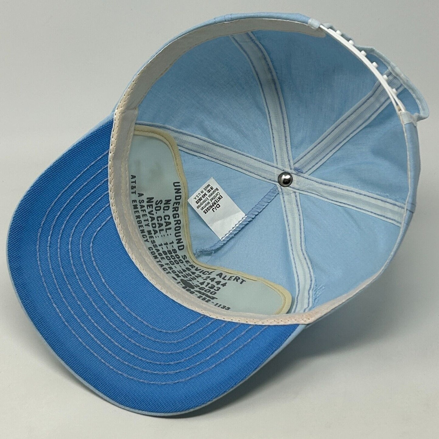 Vintage AT&T Call Before You Dig Baseball Cap Hat ATT Fiber Optics Snapback Blue