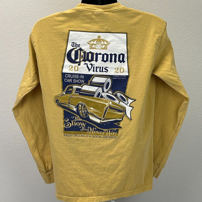 2020 Coronavirus Chevrolet Truck Show T Shirt Mens Medium Chevy Bow Ties Yellow