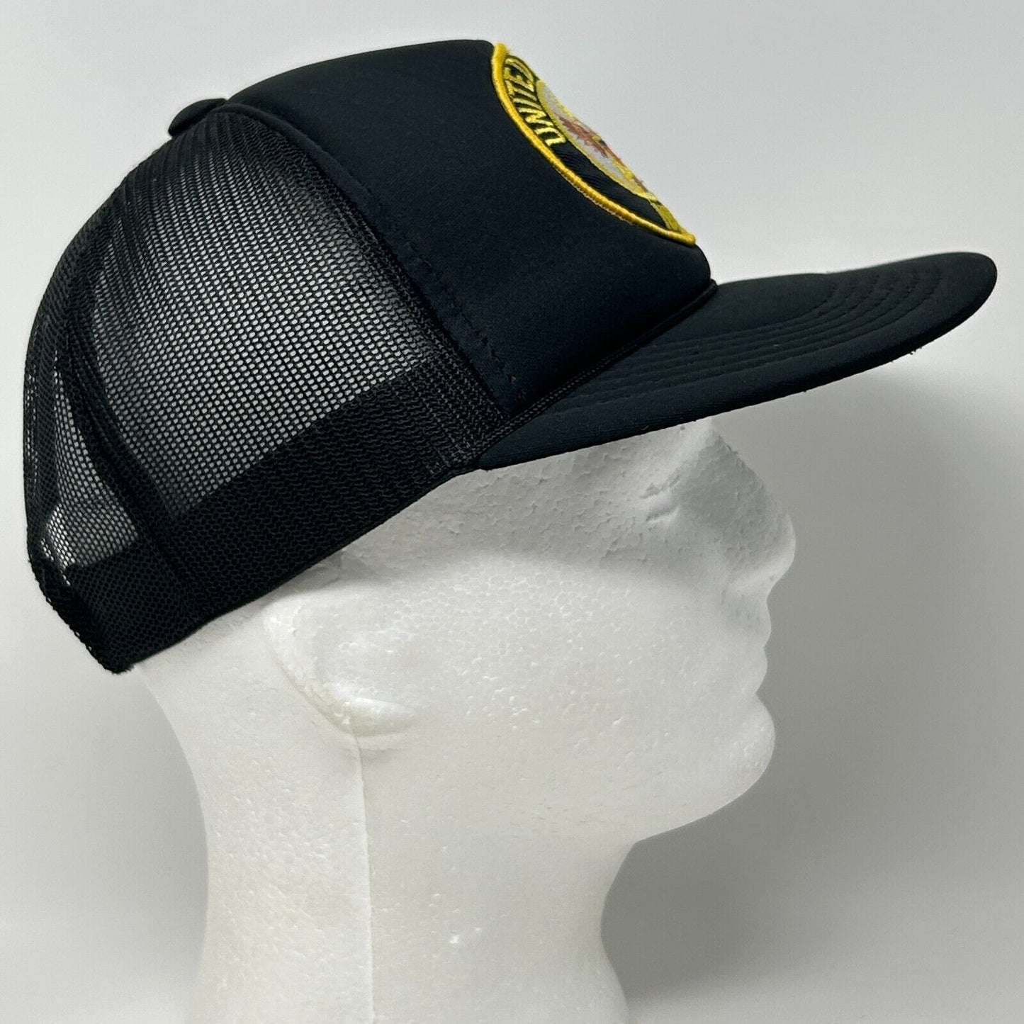 Vintage US Navy Trucker Patch Hat Baseball Cap USN Military Mesh Snapback Black