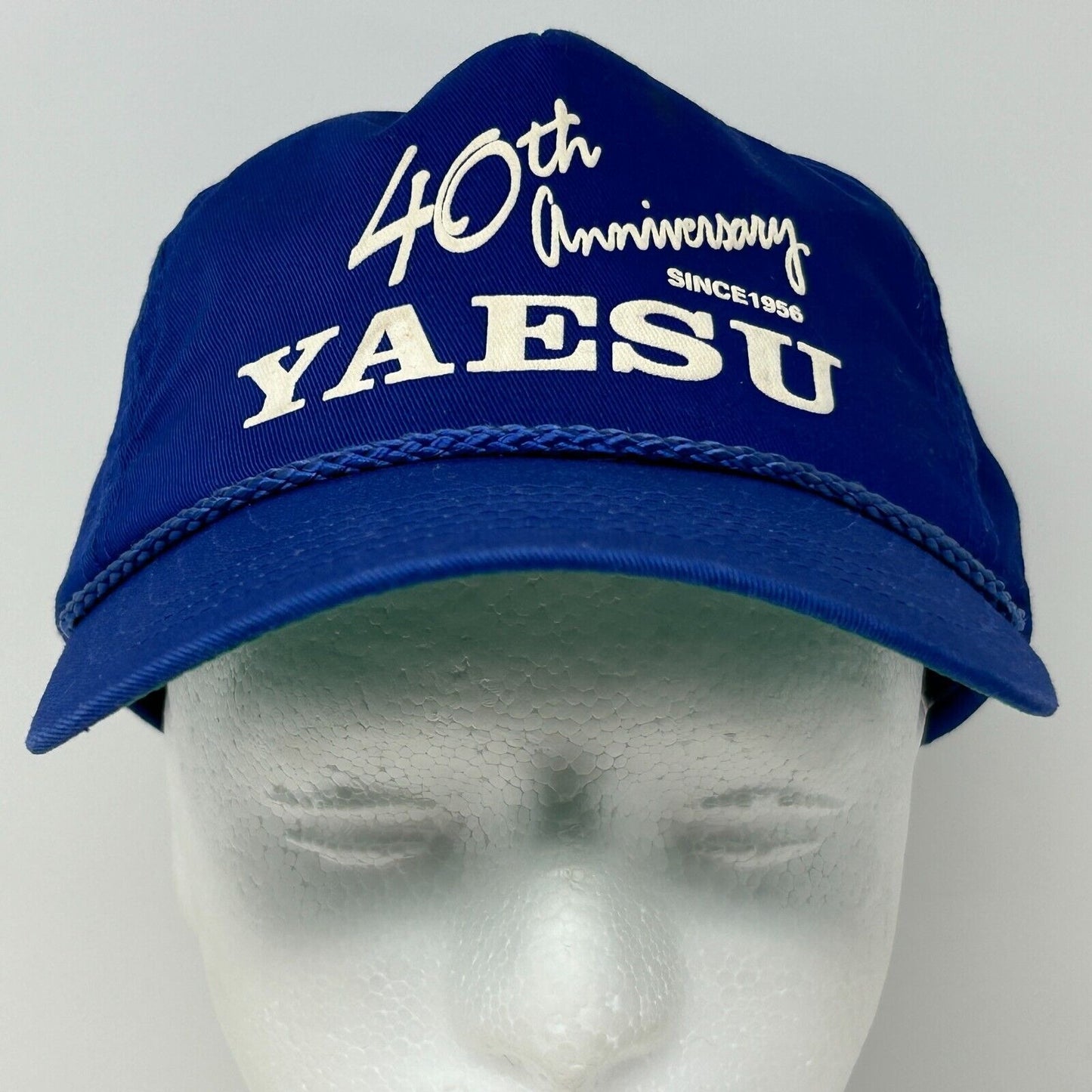 Vintage Yaesu Baseball Hat Cap Amateur Ham Radio 90s Rope Corded Snapback Blue