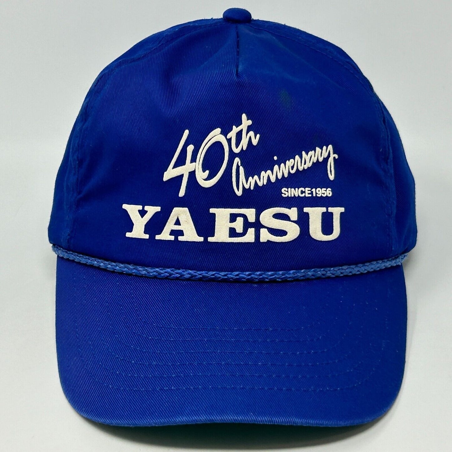 Vintage Yaesu Baseball Hat Cap Amateur Ham Radio 90s Rope Corded Snapback Blue