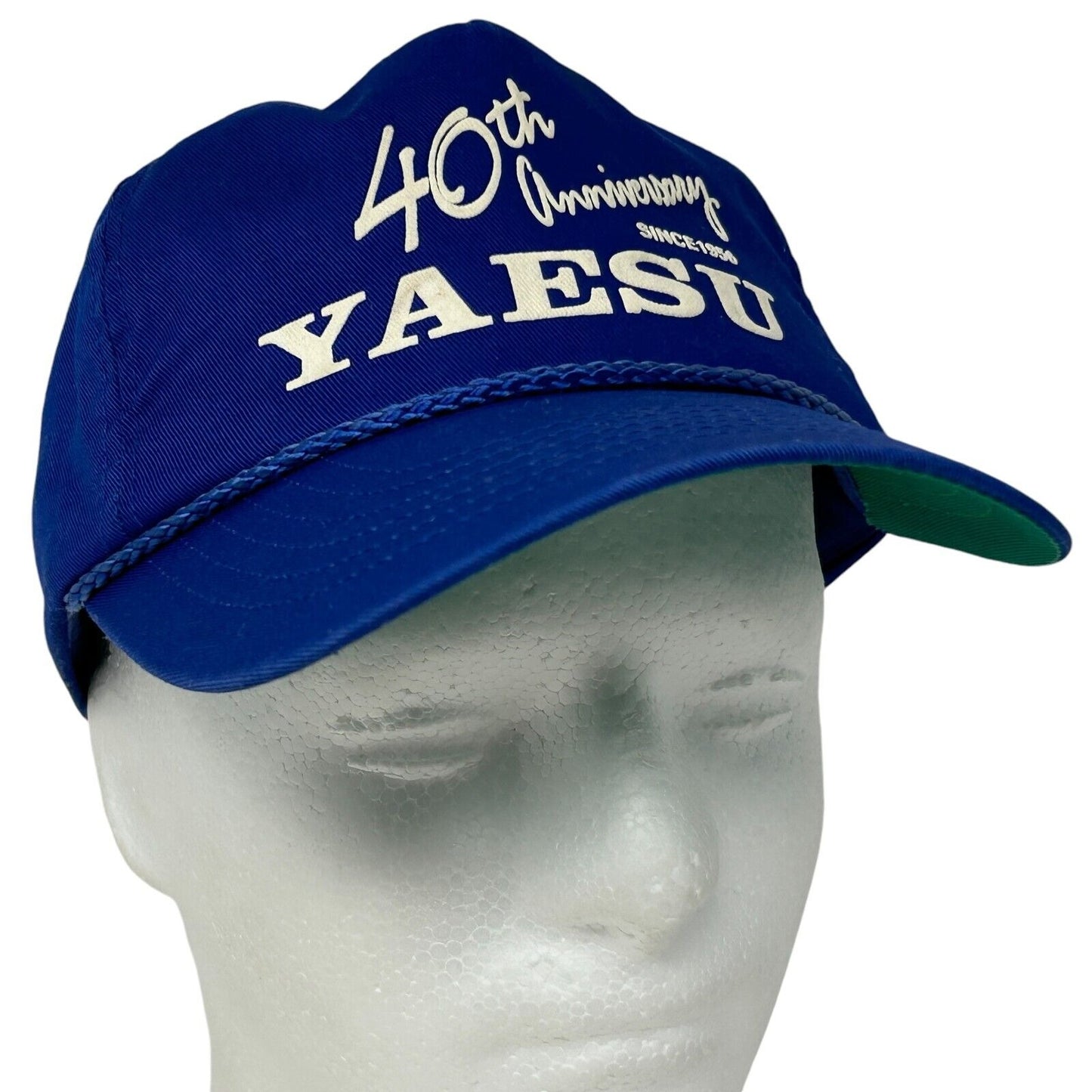 Vintage Yaesu Baseball Hat Cap Amateur Ham Radio 90s Rope Corded Snapback Blue