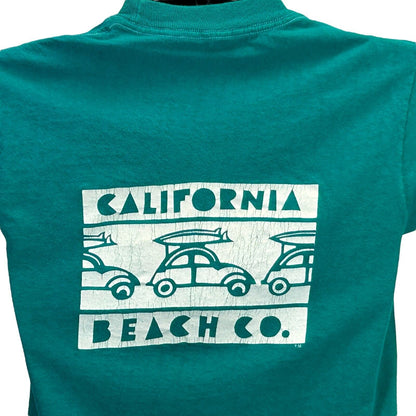 复古 California Beach Co T 恤 男式 X-Small 冲浪 冲浪者 冲浪板 绿色