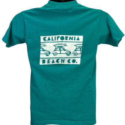 复古 California Beach Co T 恤 男式 X-Small 冲浪 冲浪者 冲浪板 绿色