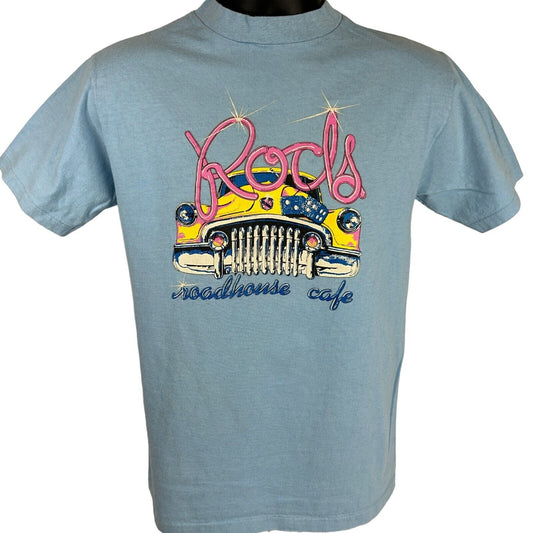 Vintage 80s Rods Roadhouse Cafe T Shirt Harrisburg Pennsylvania Blue S Small - Neon Vintage