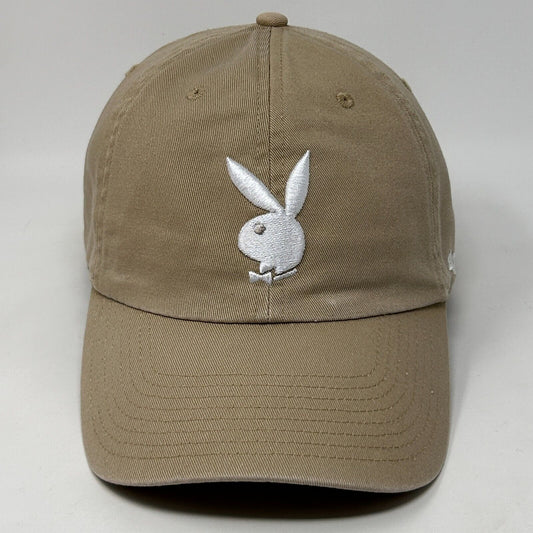 Playboy Dad Hat Baseball Cap Bunny Logo 47 Brand 6 Panel Strapback Beige