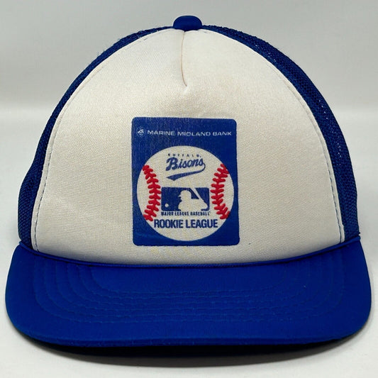 Vintage 80s Buffalo Bisons Trucker Hat Baseball Cap Rookie League MiLB Snapback