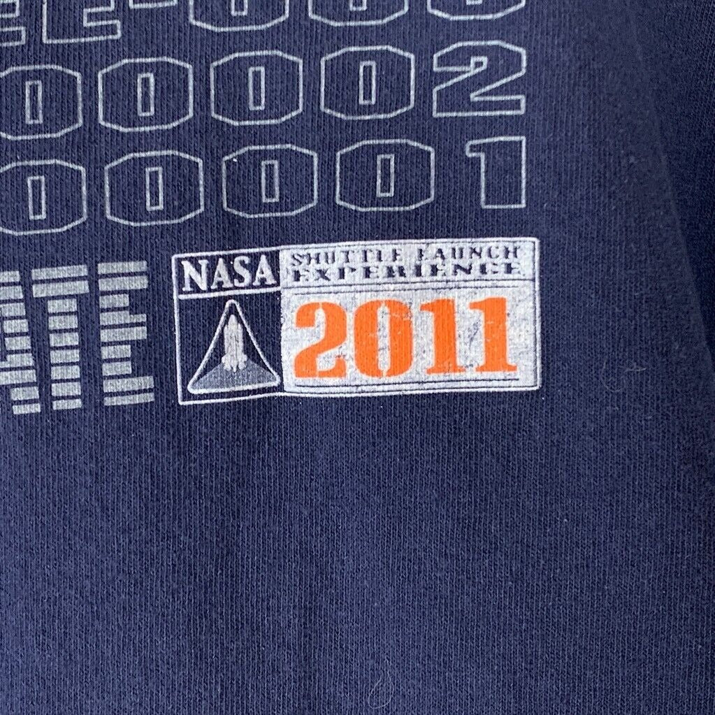 NASA SLE Graduate T Shirt Mens 2XL Space Shuttle Launch Experience 2011 Tee Blue