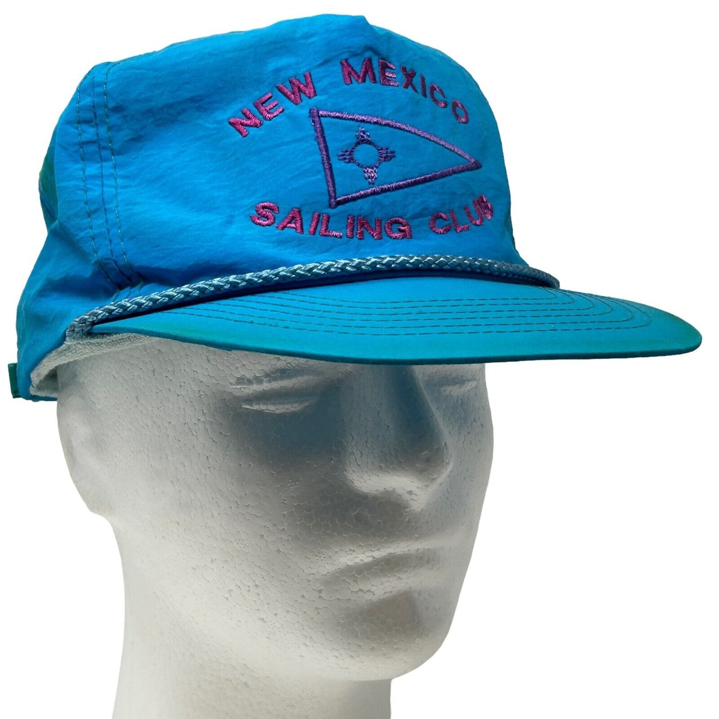 Vintage New Mexico Sailing Club Baseball Hat Cap Nautical Rope Strapback Blue