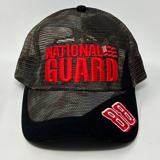 NASCAR Dale Earnhardt Jr Trucker Hat Baseball Cap National Guard Full Mesh Black