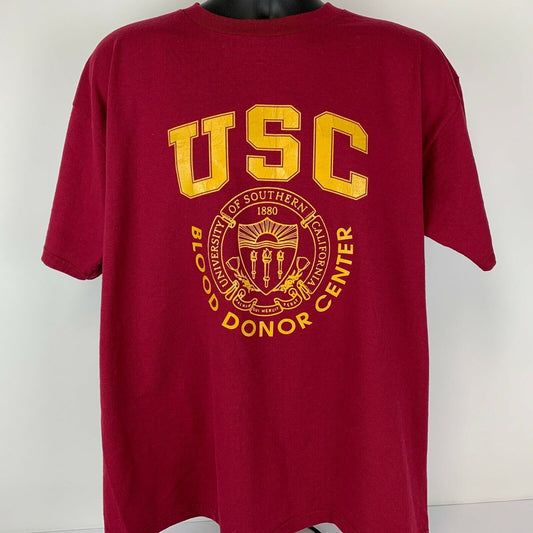 Vintage 90s USC Trojans Got Blood T Shirt Donor NCAA University Red XL X-Large
