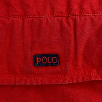 Polo Ralph Lauren Jacket Mens Medium Coat Cotton Fleece Lined Flap Collared Red