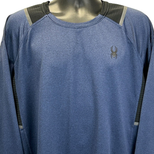 Spyder Active Pro Web T Shirt Mens X-Large Long Sleeve Base Layer Midweight Blue