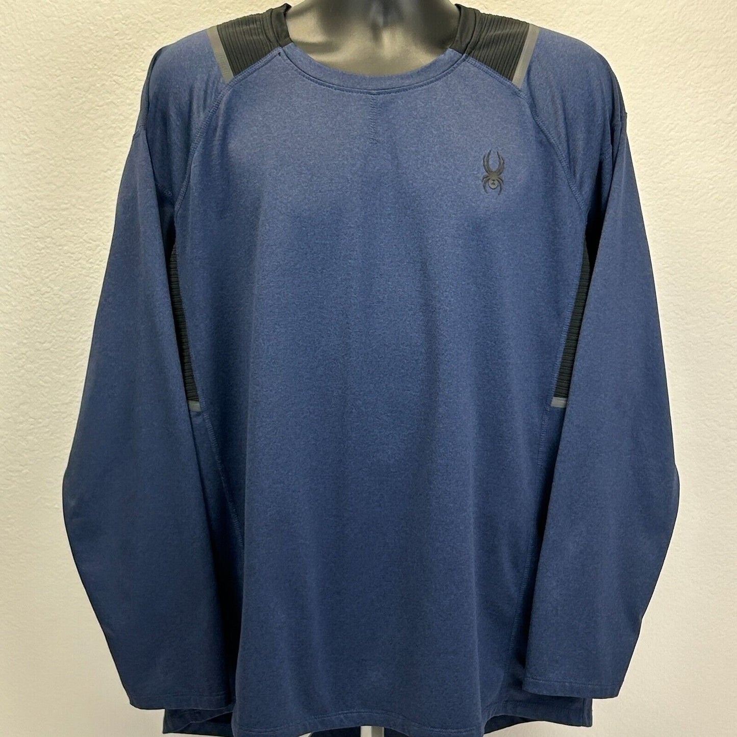 Spyder Active Pro Web T Shirt Mens X-Large Long Sleeve Base Layer Midweight Blue