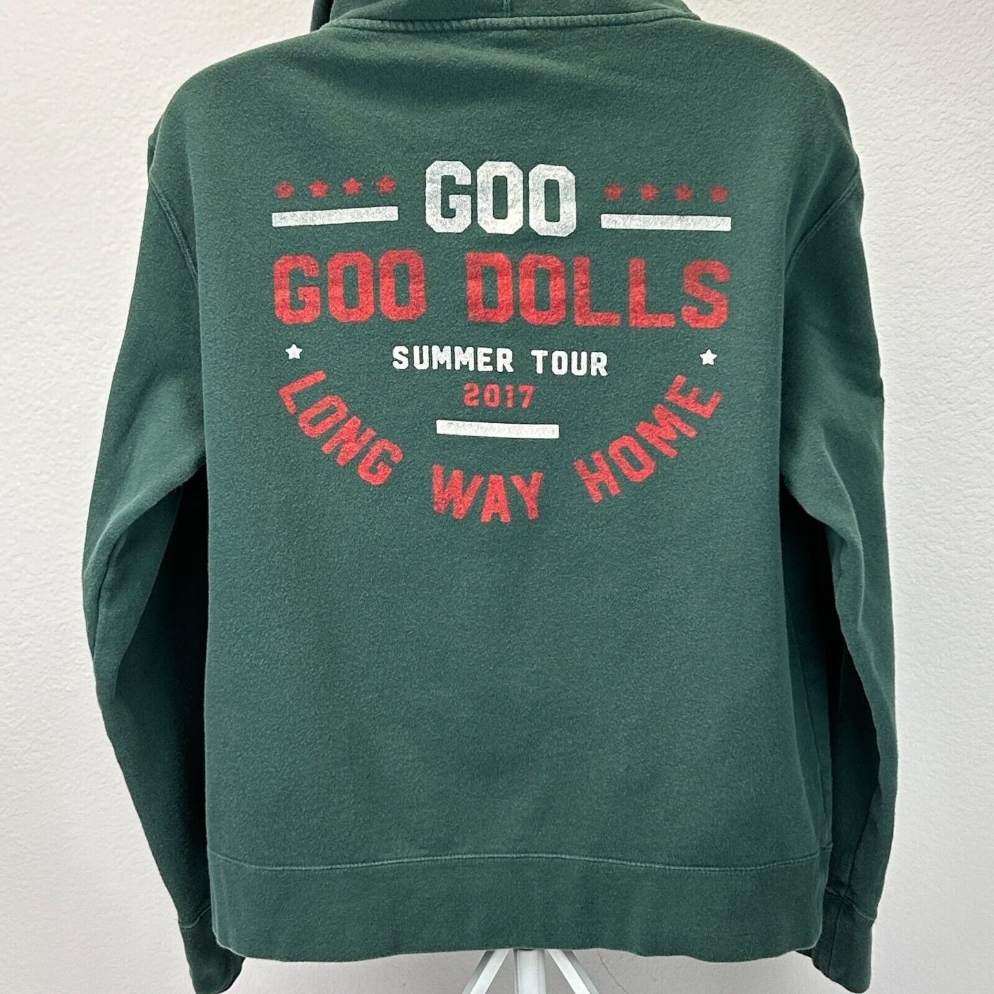 Goo Goo Dolls 2017 Tour Hoodie Mens XL X-Large Concert Hooded Sweatshirt Green