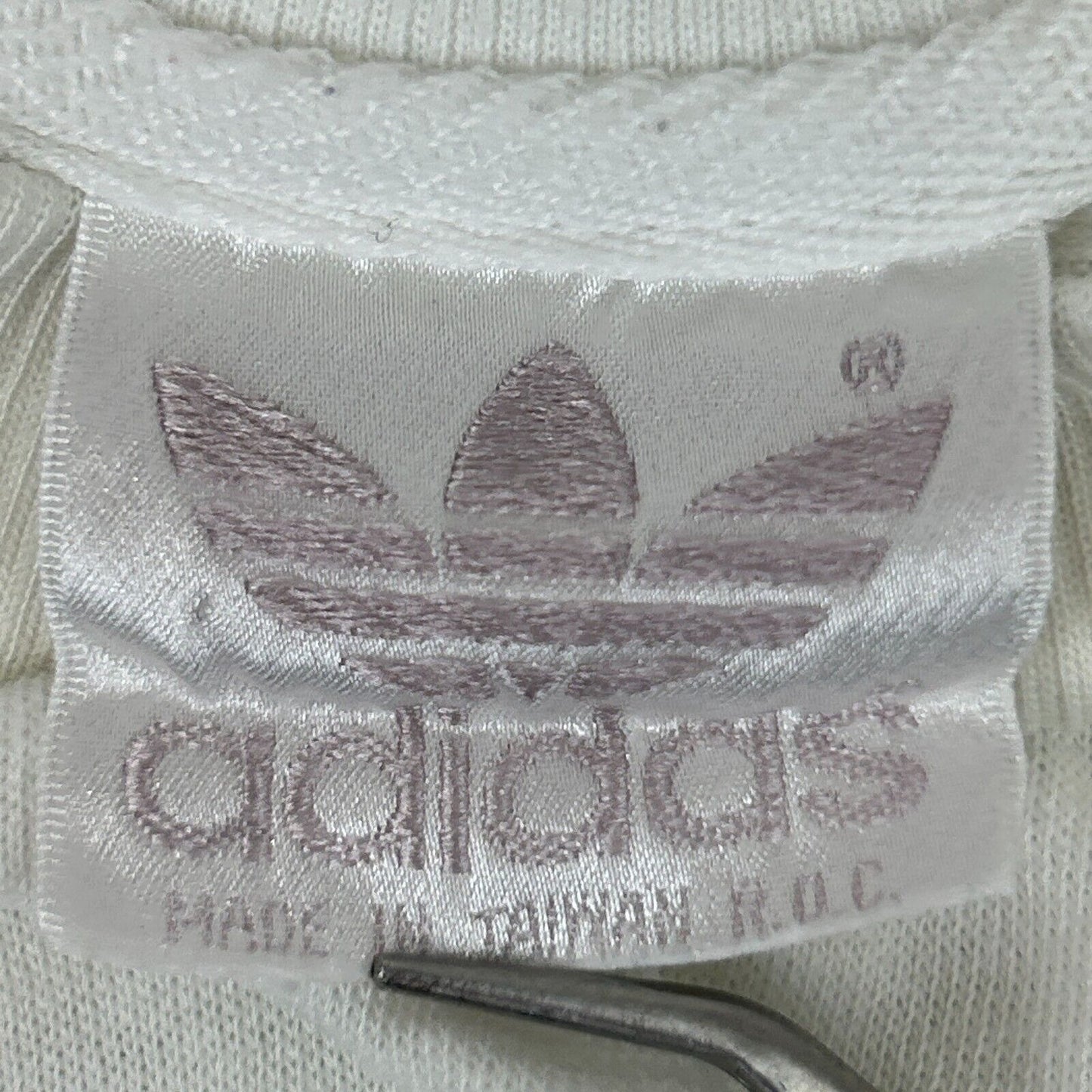 Vintage Adidas Trefoil Sweatshirt Mens Large Big Logo Spell Out 90s Crew White