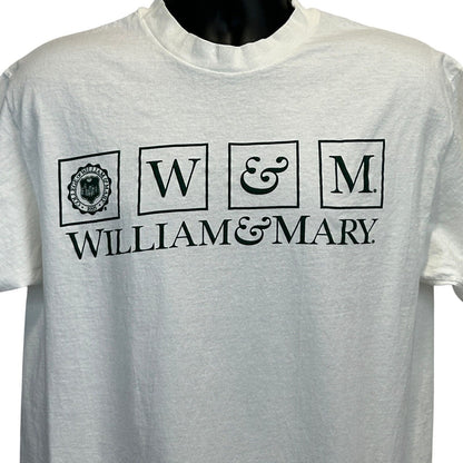 Vintage The College of William & Mary T Shirt Mens Large Champion USA Made White