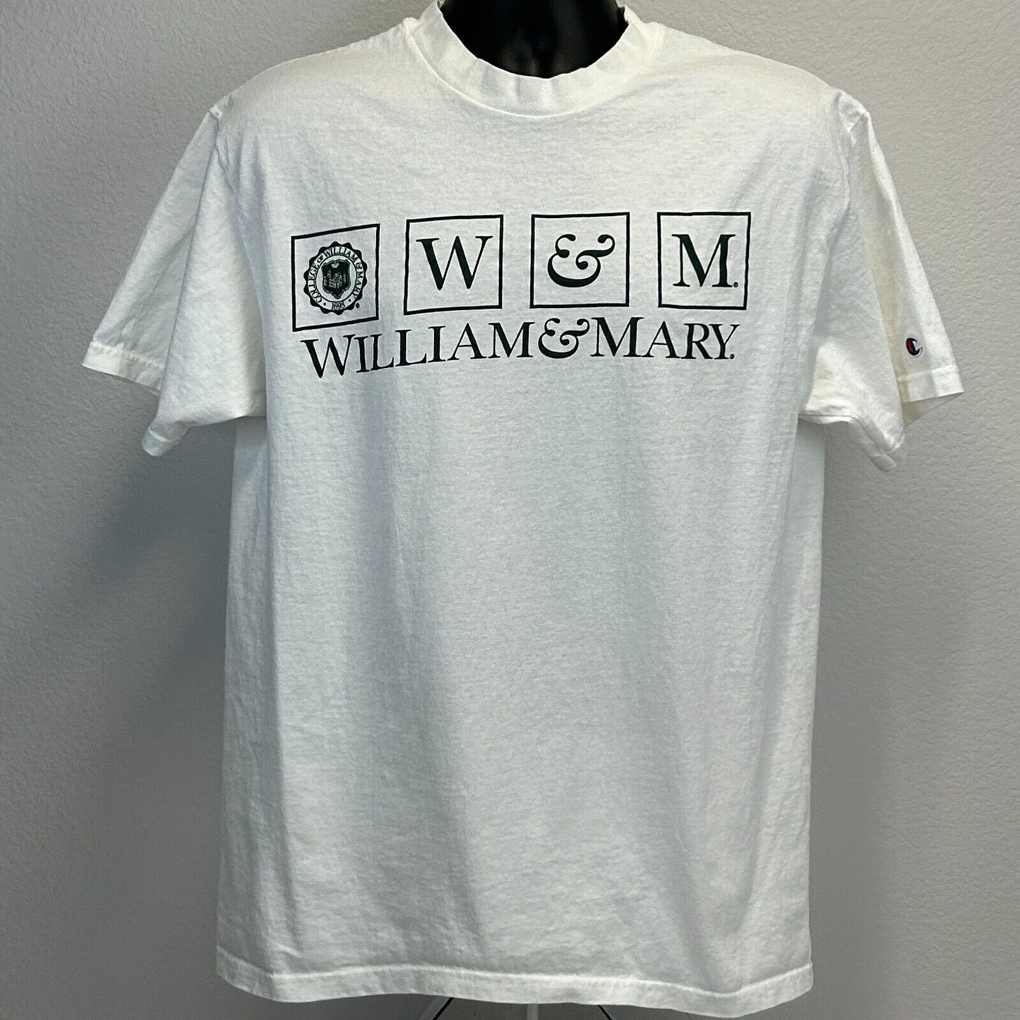 Vintage The College of William & Mary T Shirt Mens Large Champion USA Made White