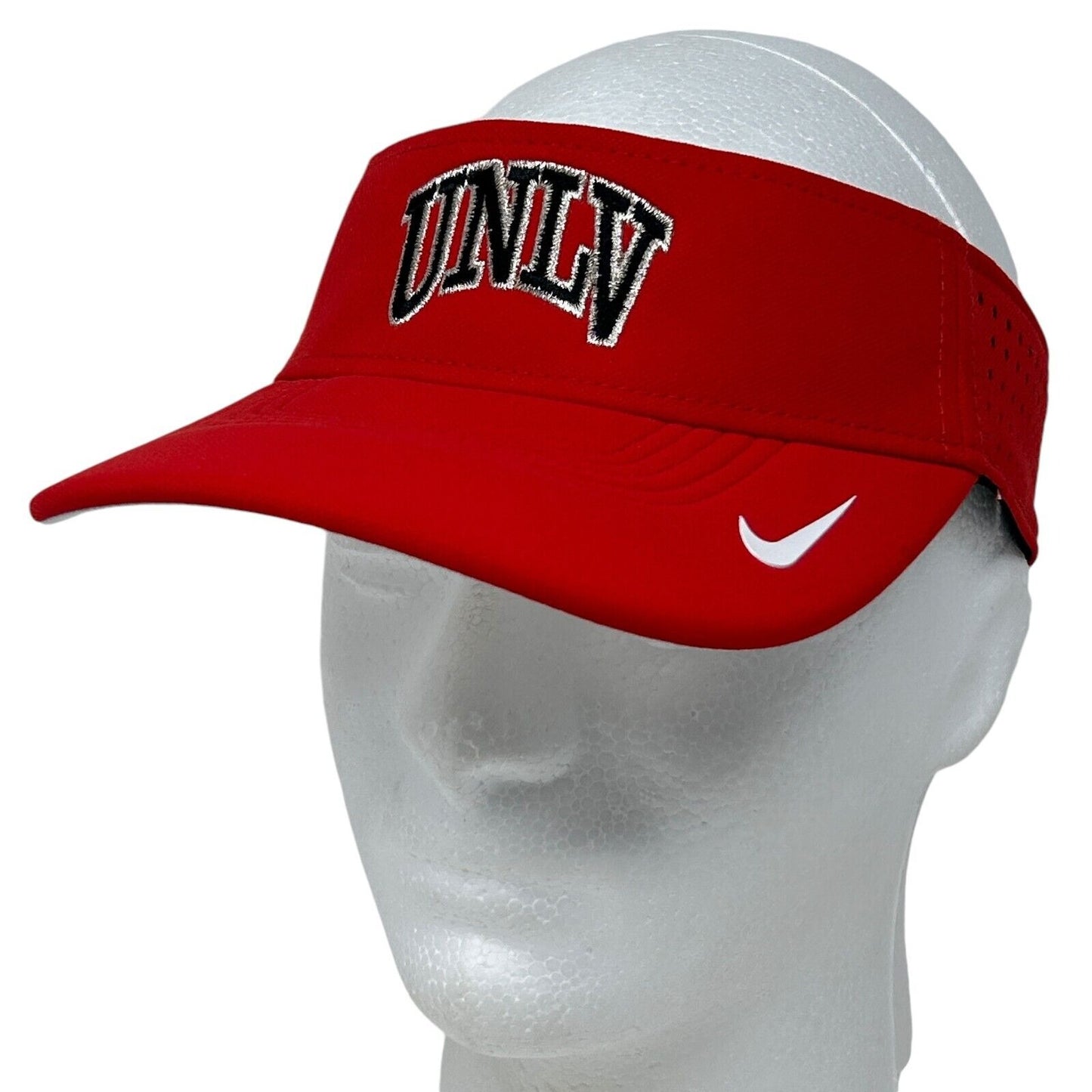 UNLV Runnin Rebels Visor Hat Cap University Las Vegas Red Nike Dri Fit Strapback