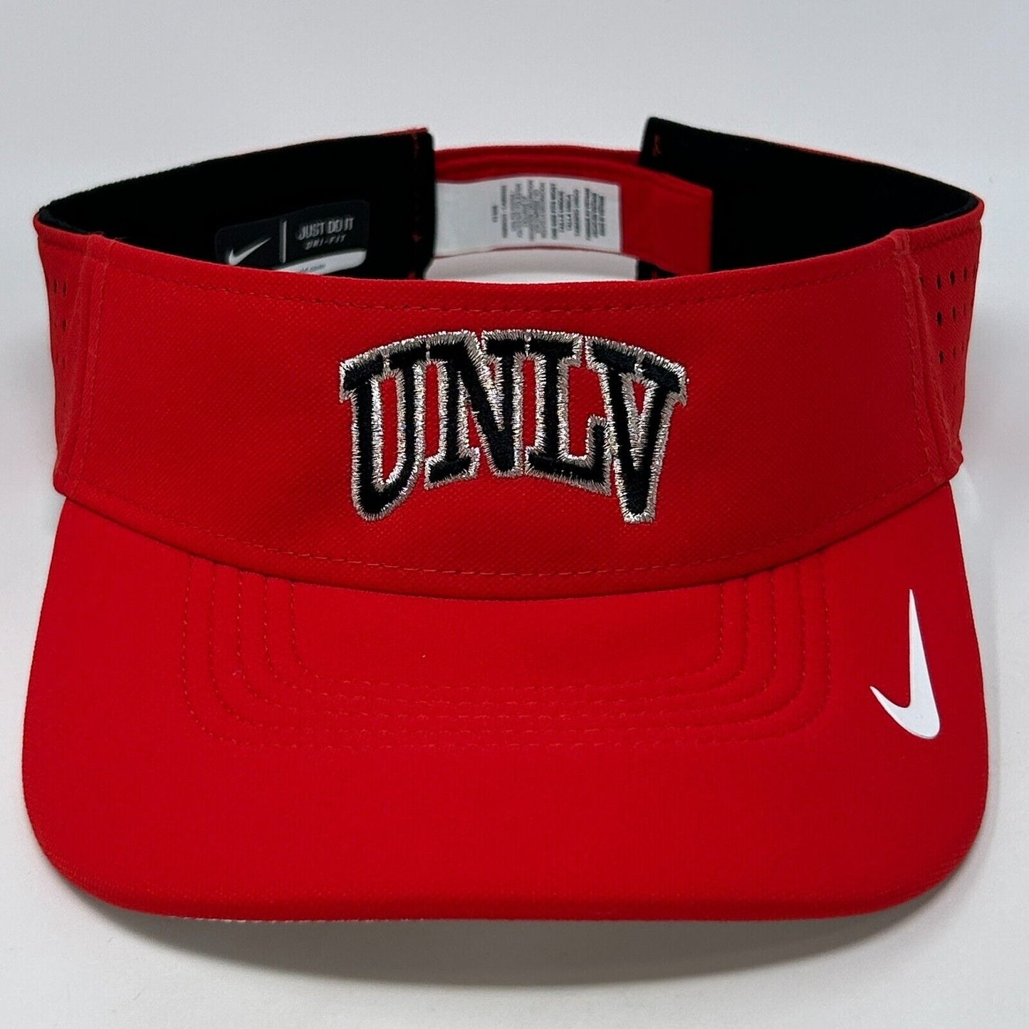 UNLV Runnin Rebels Visor Hat Cap University Las Vegas Red Nike Dri Fit Strapback