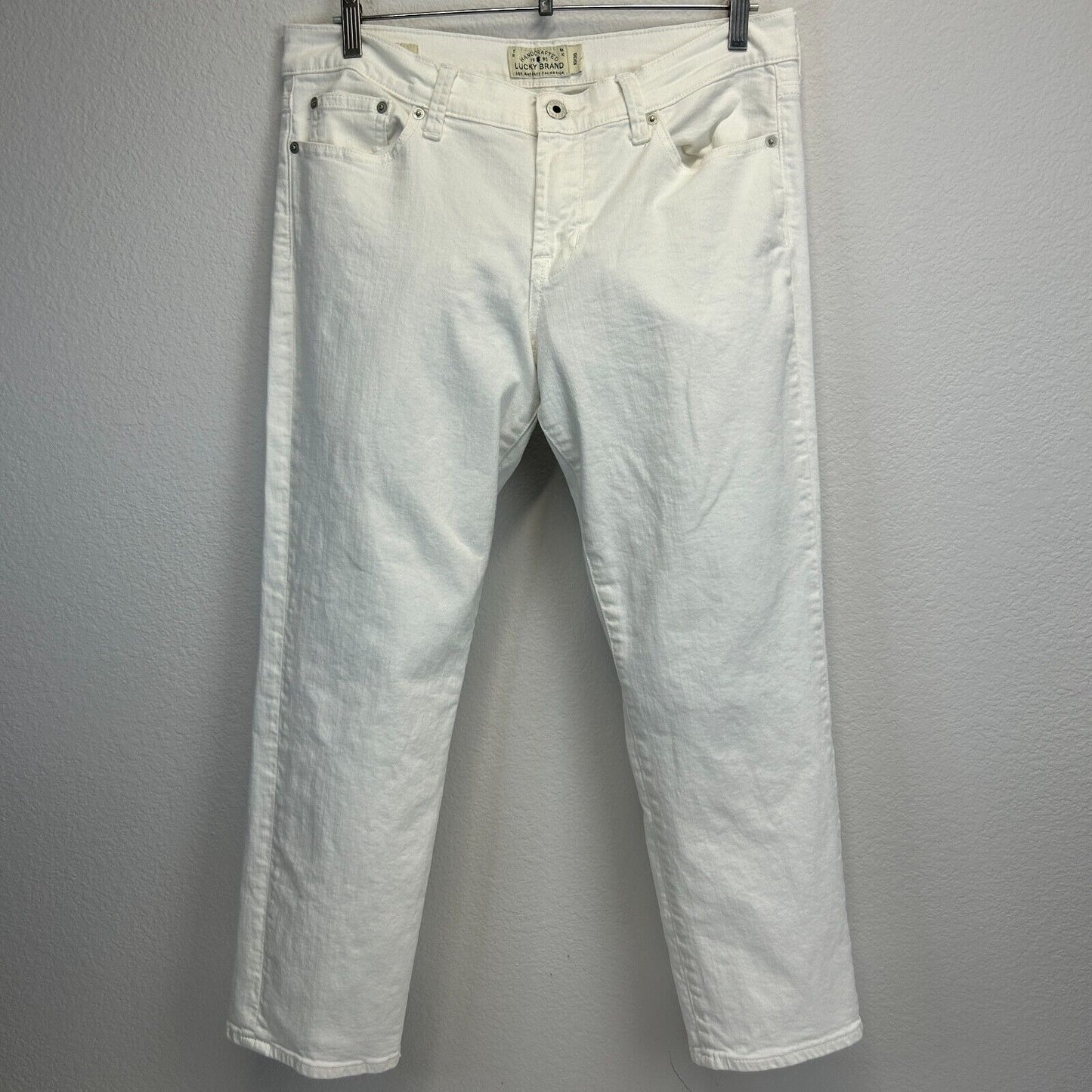 Lucky Brand Sweet Crop Jeans Womens 10/30 White Five Pocket Stretch Denim