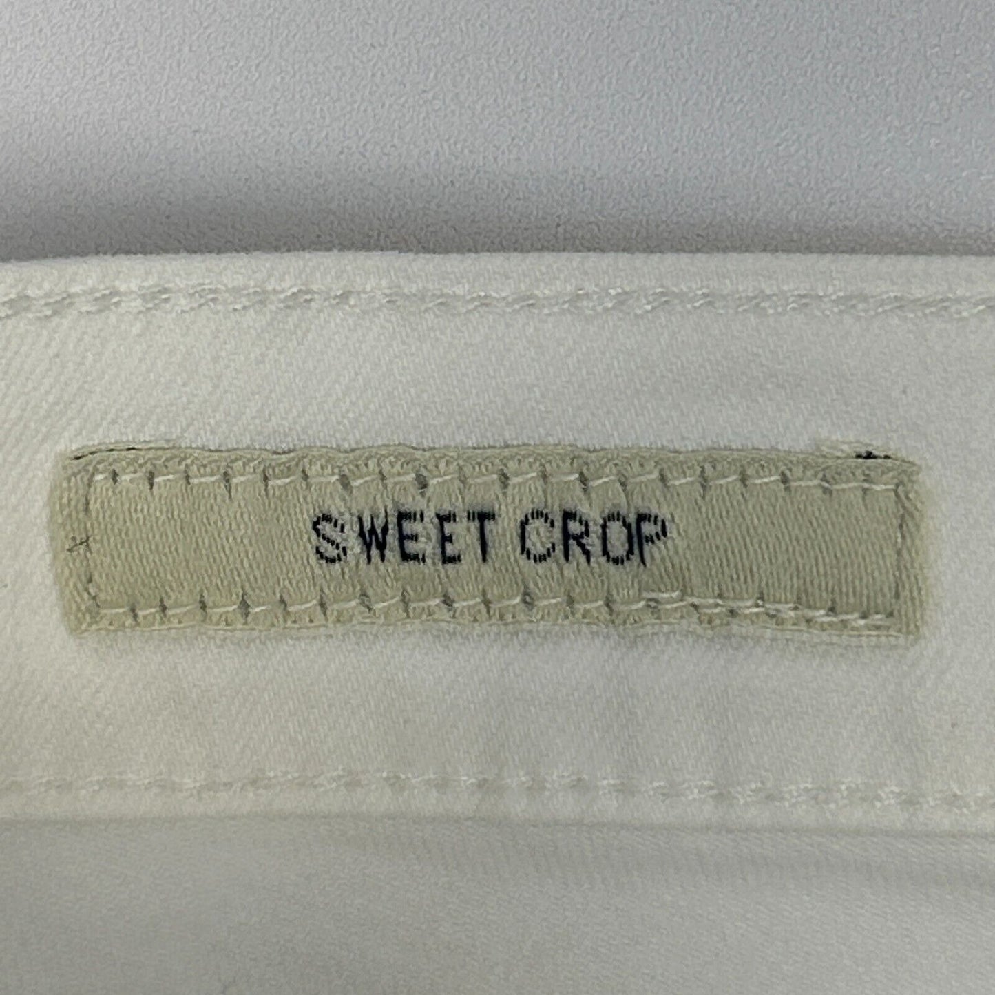 Lucky Brand Sweet Crop Jeans Womens 10/30 White Five Pocket Stretch Denim