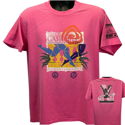 Vintage Gasparilla Distance Classic T Shirt Mens Large Marathon Tampa 1995 Pink