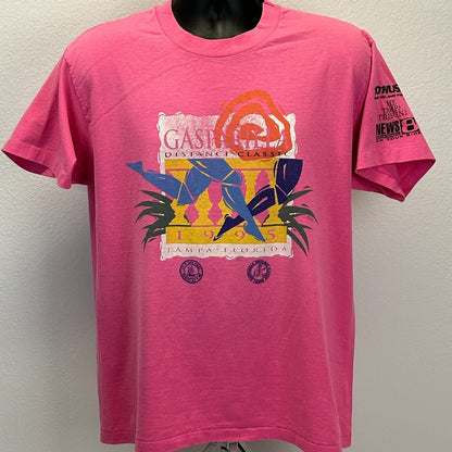 Vintage Gasparilla Distance Classic T Shirt Mens Large Marathon Tampa 1995 Pink