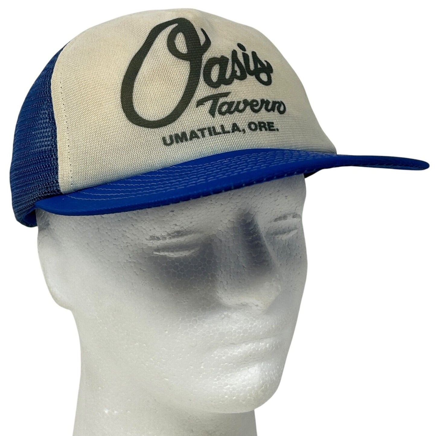 Vintage Oasis Tavern Umatilla Oregon Trucker Hat Baseball Cap Mesh Snapback Blue