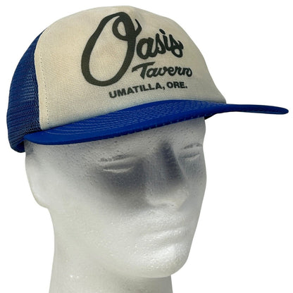 Vintage Oasis Tavern Umatilla Oregon Trucker Hat Baseball Cap Mesh Snapback Blue