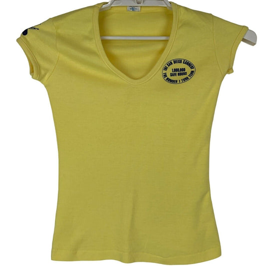 Vintage Chicken of the Sea T Shirt Womens X-Small Tuna Fish Employee USA Yellow