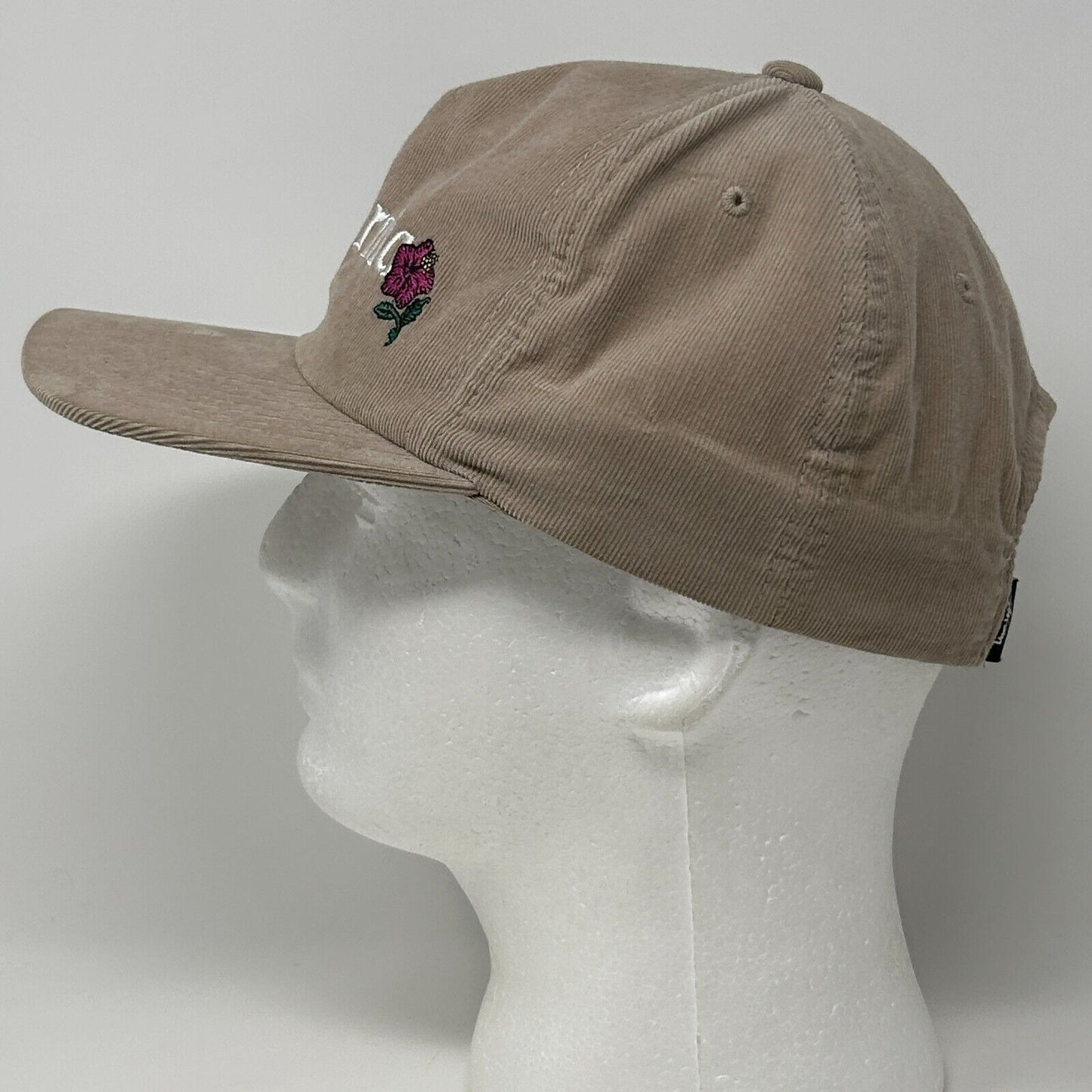 Stussy California Roses Baseball Hat Cap Corduroy Skater Skating Snapback Beige