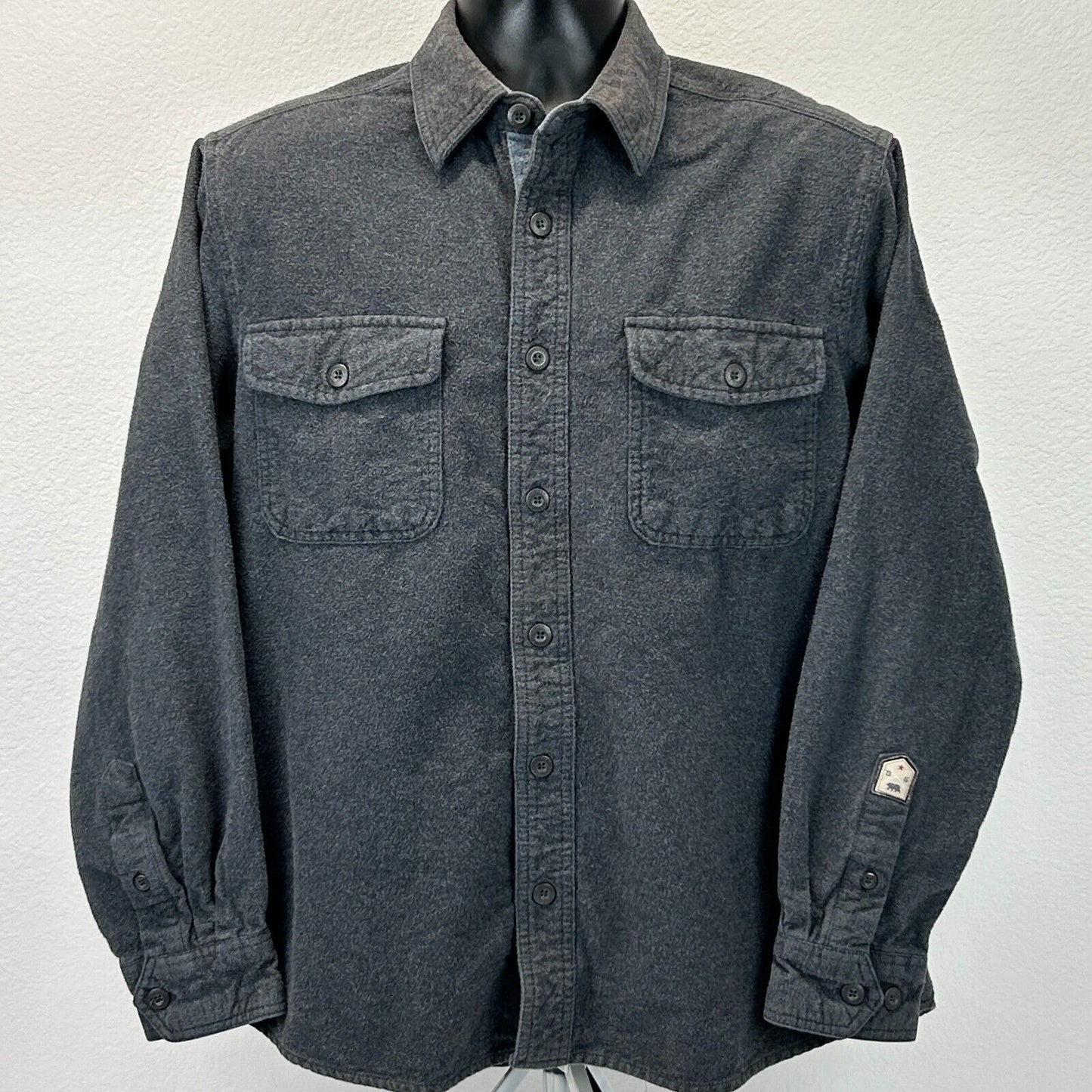 Dakota Grizzly Chamois Flannel Button Front Shirt Mens Large Long Sleeve Gray