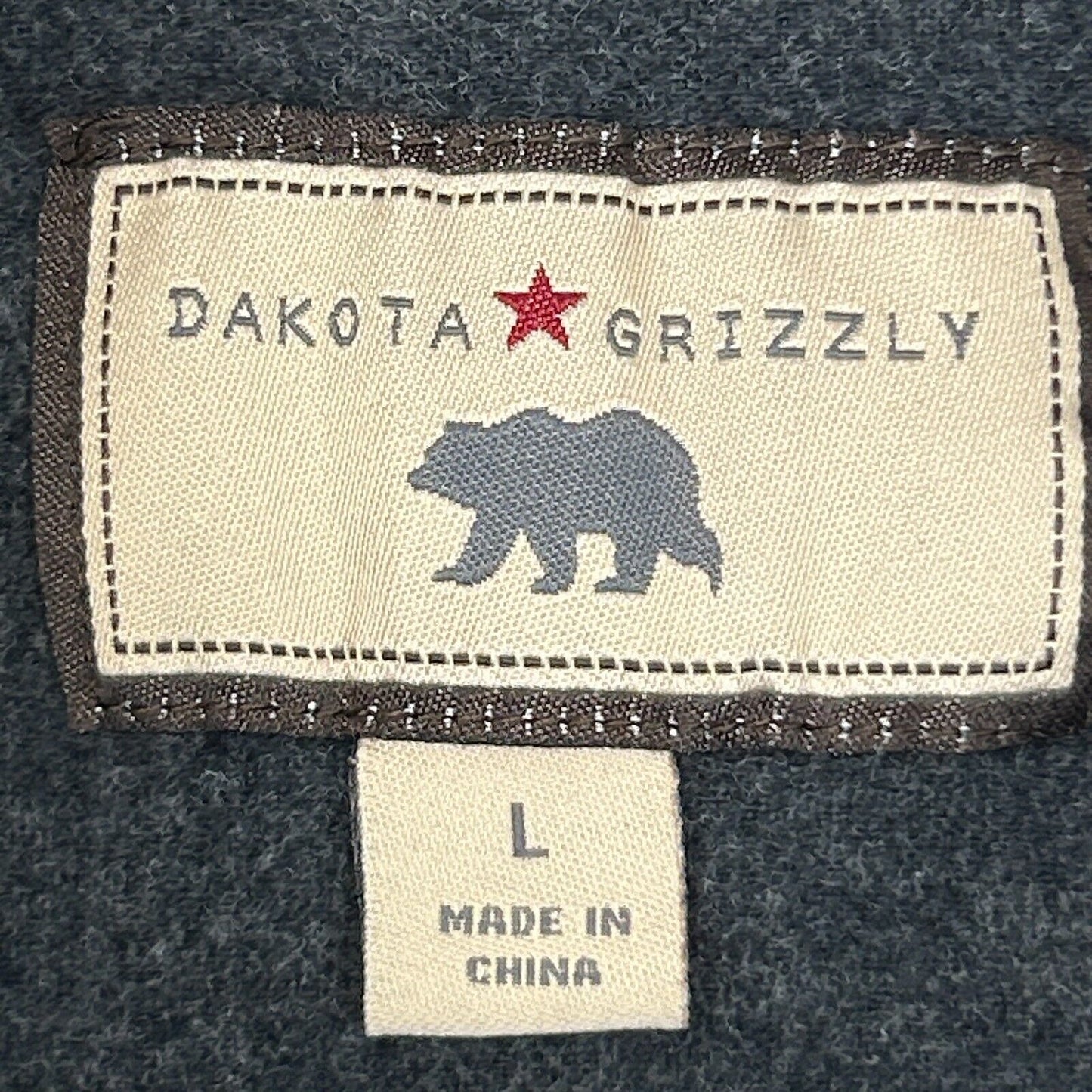 Dakota Grizzly Chamois Flannel Button Front Shirt Mens Large Long Sleeve Gray