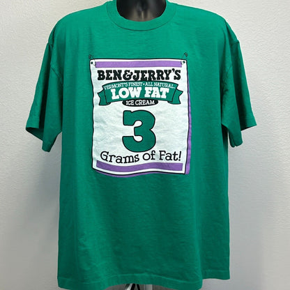 Camiseta vintage de helado Ben and Jerry's para hombre, talla XXL, para correr maratones, color verde