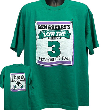 Camiseta vintage de helado Ben and Jerry's para hombre, talla XXL, para correr maratones, color verde