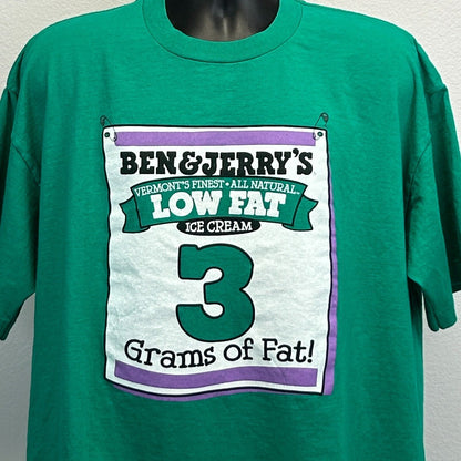 Camiseta vintage de helado Ben and Jerry's para hombre, talla XXL, para correr maratones, color verde