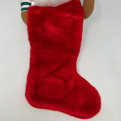 Vintage Miami Dolphins Plush Bear Christmas Stocking Holiday NFL Football 1996