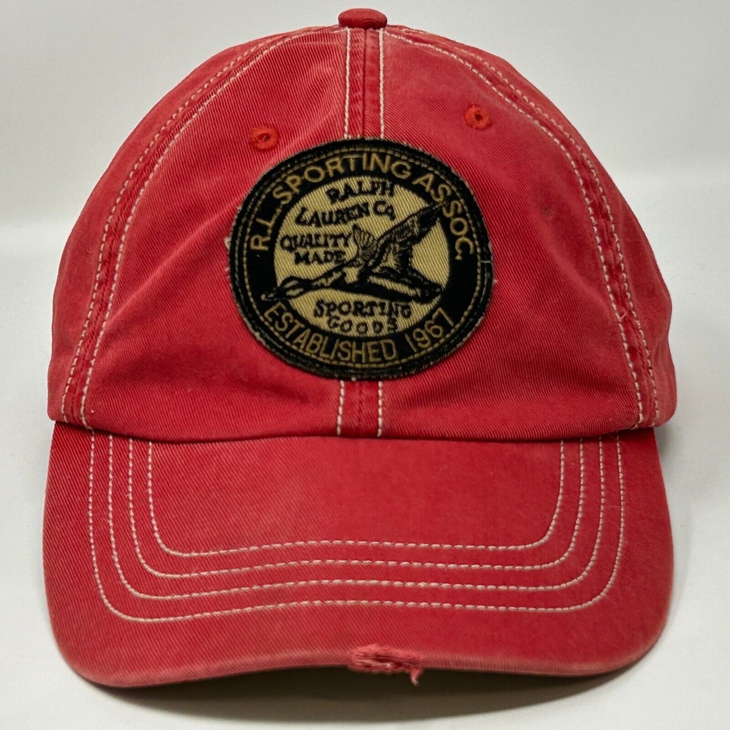 Vintage Polo Ralph Lauren RL Sporting Assoc Dad Hat Baseball Cap Red Duck Hunter