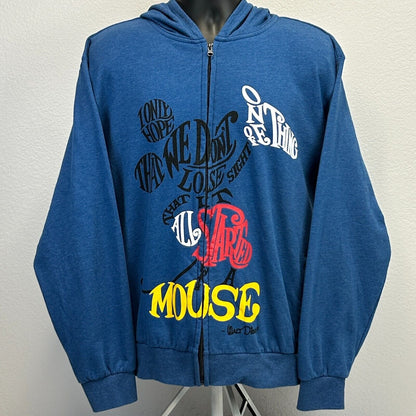 Walt Disney It All Started With a Mouse Hoodie Mens X-Large Mickey Hooded Blue