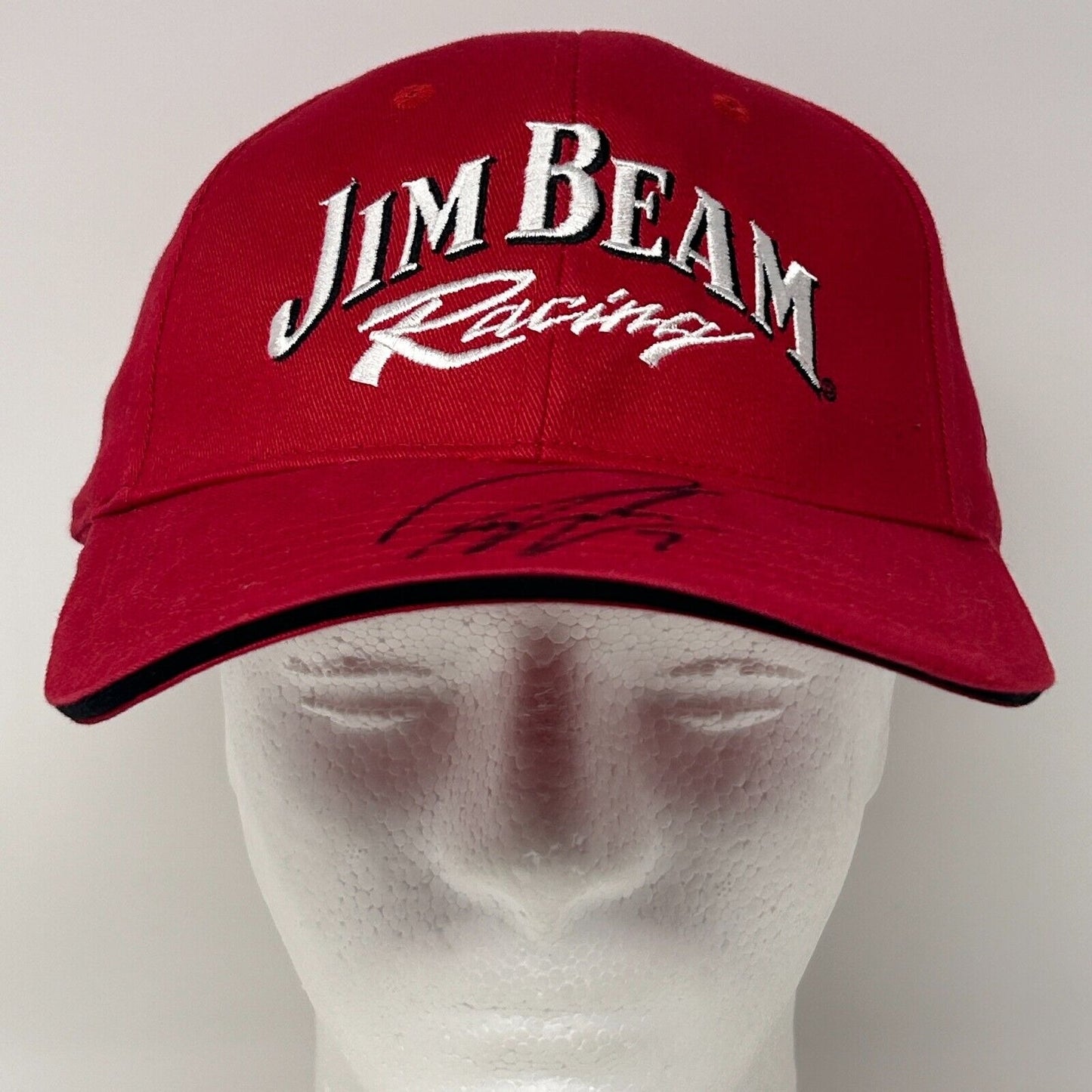 Jim Beam Racing Robby Gordon Signed Baseball Hat Cap NASCAR Strapback Red