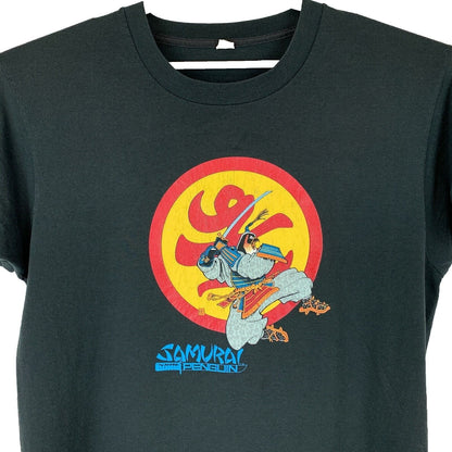 Vintage Samurai Penguin Comic Book T Shirt Mens Large Slave Labor Graphics Black