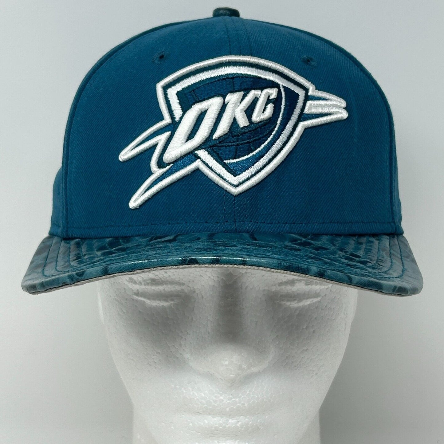 Oklahoma City Thunder Baseball Hat Cap Fitted 7 1/8 New Era 59Fifty Aqua Blue