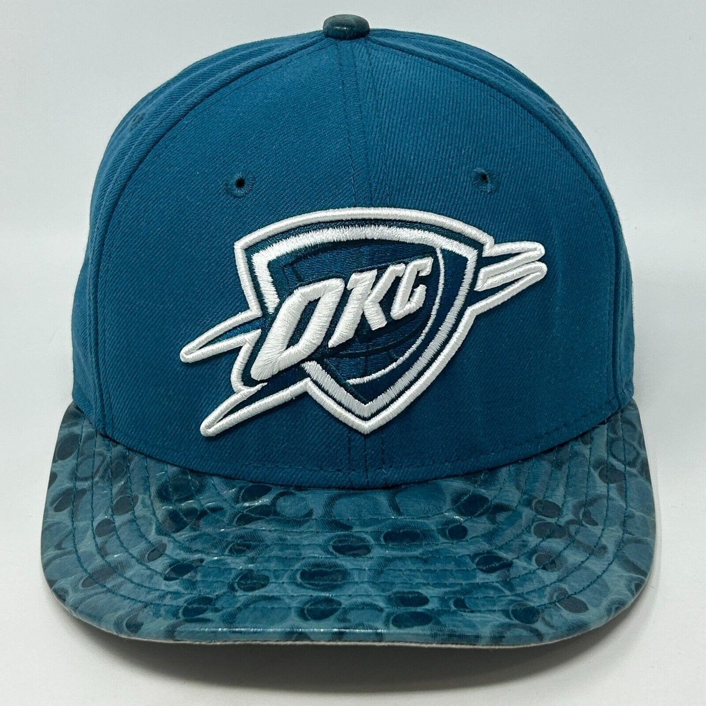 Oklahoma City Thunder Baseball Hat Cap Fitted 7 1/8 New Era 59Fifty Aqua Blue